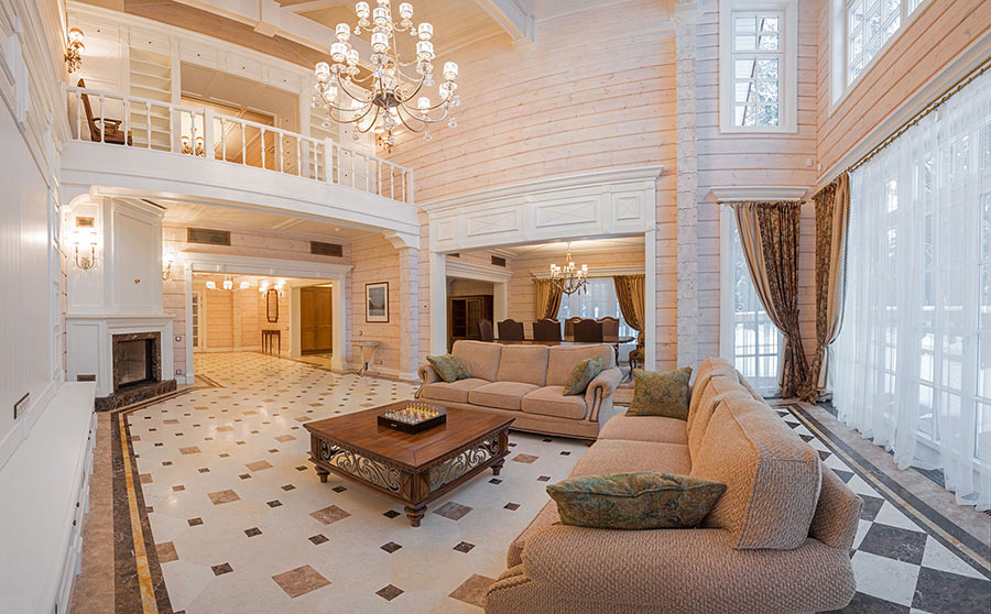 Интерьер гостиной, оборудованной системой Digihouse Lighting