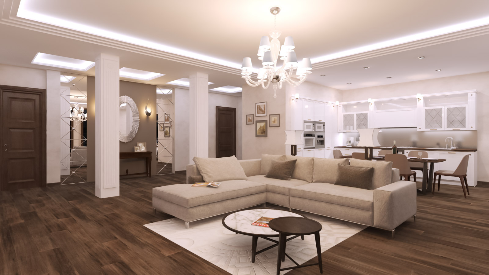 Интерьер, оборудованный Digihouse Lighting, сценарное управление. Сцена F